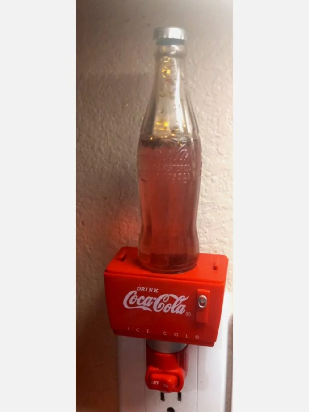 Vintage Coca-Cola Ice Chest Night Light Bottle Lamp Works Coke Collectible